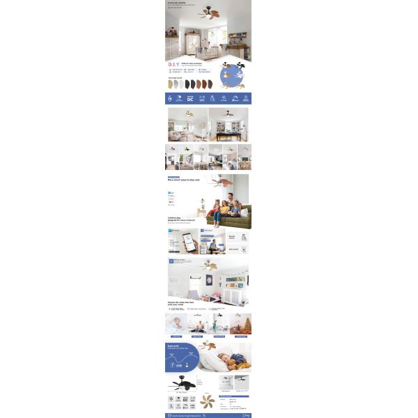 Comfortable Wind 6 Speed Choice Ceiling Fan with 6 MDF Blades and Simple Remote Control