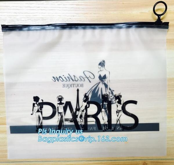 Quality EVA clothing bags plastic slider zipper case, Custom printed side guesset foil slider zipper, resealable packaging slide for sale