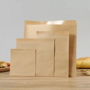 China 100 Pack Biodegradable Flat Kraft Paper Bags Envelopes For Cookie Popcorn Sandwichs wholesale