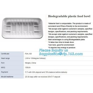 China SUGARCANE CUPS PLATE BOWL CONTAINERS, ECO FRIENDLY BIOGERADABLE CULTERY, PLA TRAY, STARCH BASED PRODUCTS compostable wholesale
