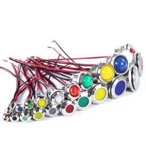 China LED Indicator Light Power Signal Light Waterproof Pilot Lamp With Cable Mounting Hole 6mm 8mm 10mm to 25mm on sale