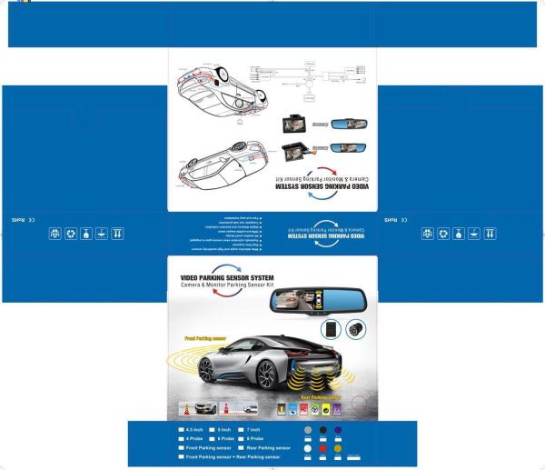Quality 5" Compact Size Backup Sensor Kit , Reverse Parking Sensor Kit 350 / 1 Contrast for sale
