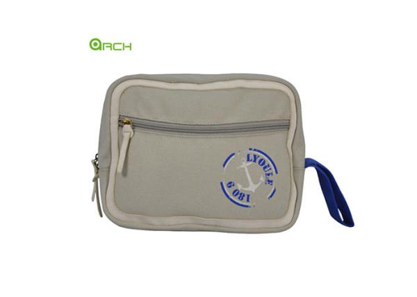 Quality Multiple Interior Pockets Reusable Canvas Tote Bag Cross Stitching for sale