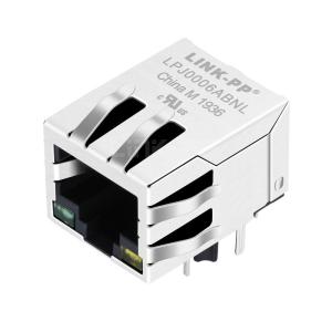 RB1-1D5BAL1D Compatible LINK-PP LPJ0006ABNL 10/100 Base-T Tab Down Green/Yellow Led 1 Port Ethernet Interfaces PCB RJ45 Jack