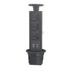 Full black built in worktop pneumatic pop up socket outlet for kitchen