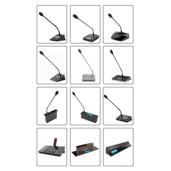 HUAIN Audio Visual System Wired Basic Conference Delegate Microphone System with Physical Button