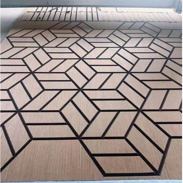 Diamond-shaped wood grain veneer DIY living room decoration sound-absorbing board