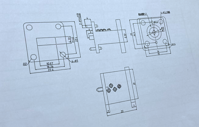 RF Microwave Waveguide To Coax Adapter With Low Insertion Loss