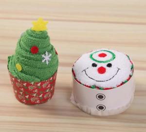 China Creative 2018 Christmas gifts cupcake souvenir cake gift towel Wholesale branded marketing products Micro fiber&cotton wholesale
