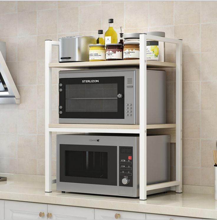 Kitchen Storage Shelf Landing Multi-Layer Microwave Rack No Perforated Countertop Oven Shelf