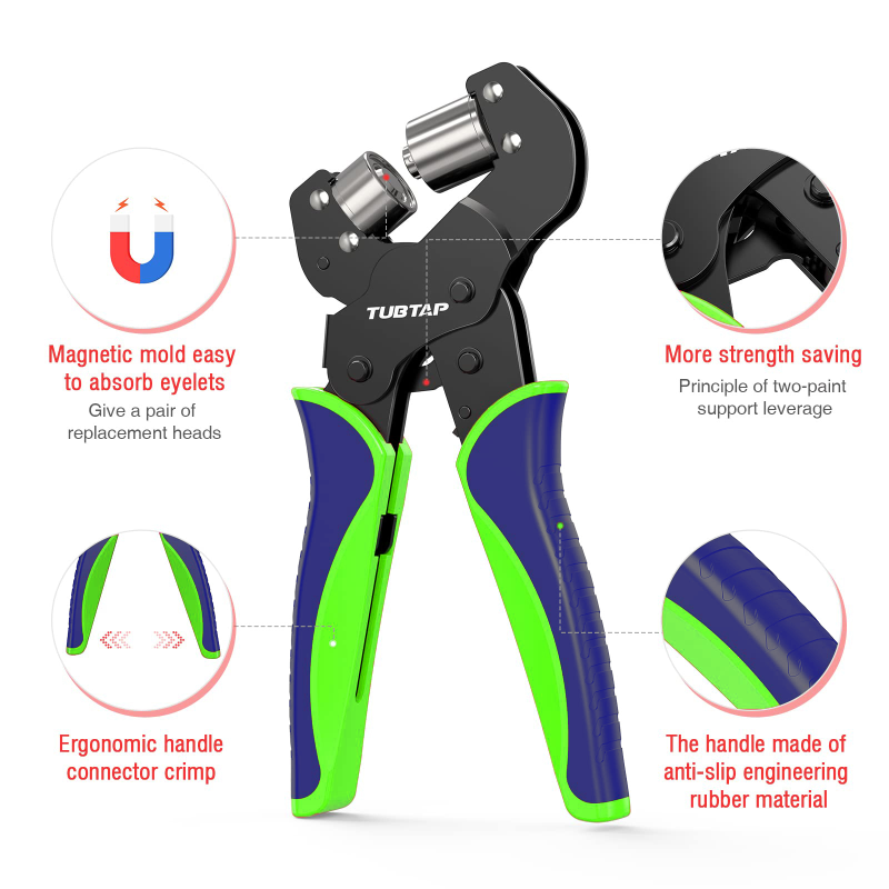 Heavy Duty Grommet Tool Kit Pliers Abrasion Resistant Multicolor