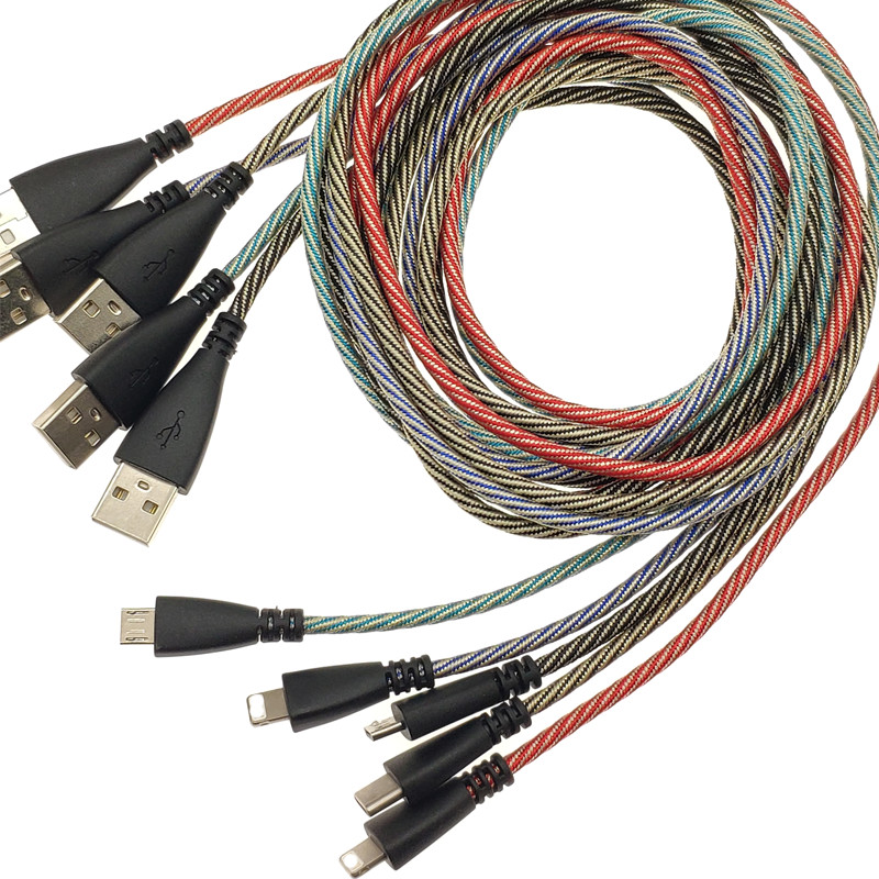 USB 2.0 Nylon Braided Type C USB Data Cable USB Charging Cable For Computer,