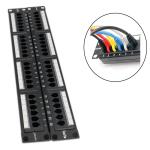 24 Port Cat 5e / Cat6 Unshielded Patch Panel Fluke Test UTP With Back Bar