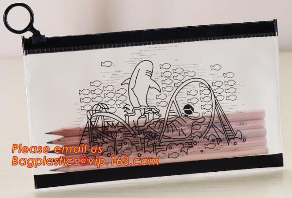 A4 clear plastic pp document carrying file folder zipper lock pocket bag with