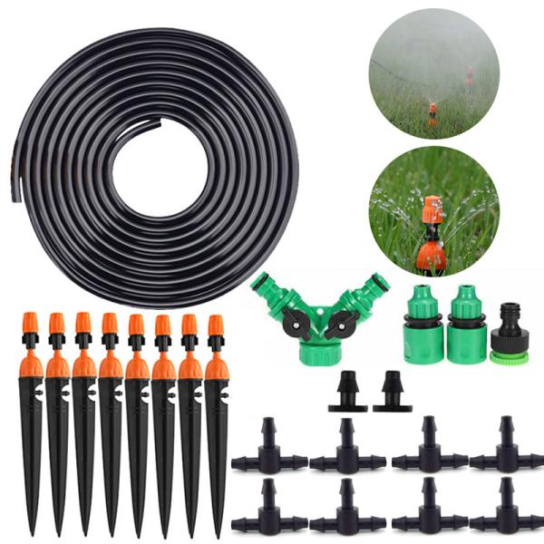 Quality Dual Usage Water Spray Drip Irrigation Kit Adjustable Nozzles Watering System Misting Cooling Set for sale