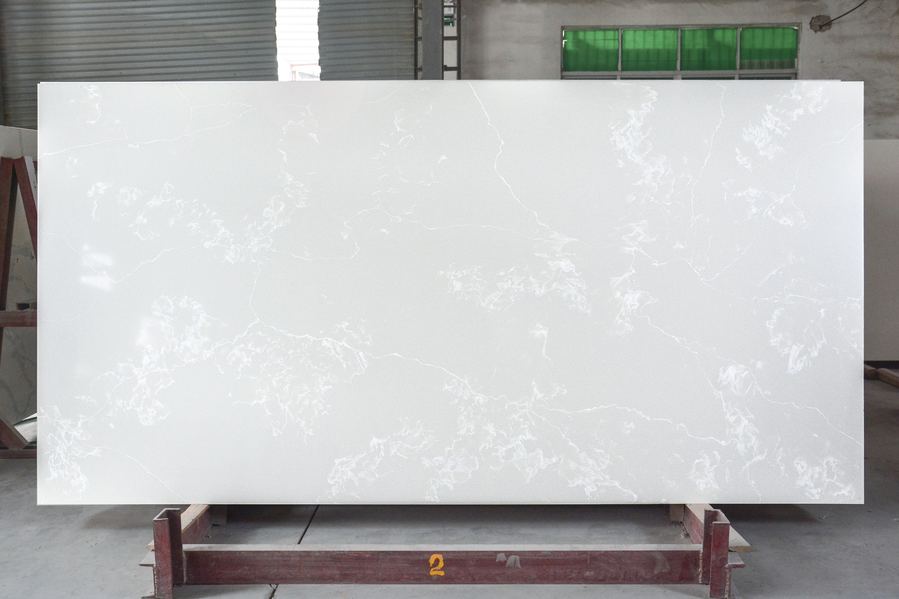 High Ridigity White Calacatta Artificial Quartz Stone Benchtop With SGS