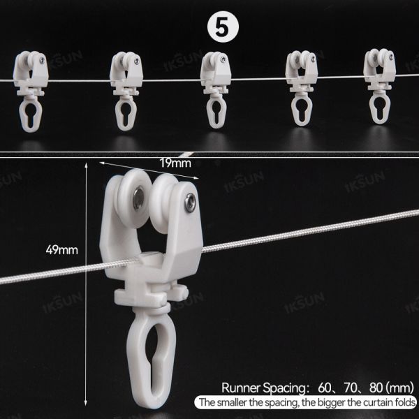 1.2mm Thickness Aluminium Curtain Track Electric Curtain Rail S Wave Fold Curtain Tape