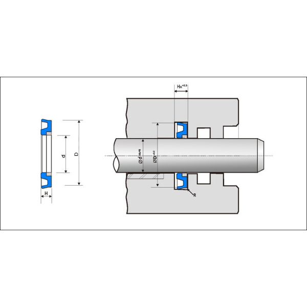 HBY 110 X 125.5 X 6MM Rod Buffer Seal Urethane PU With Backup Ring Rubber Seal