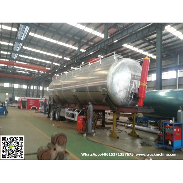 Aluminum Alloy Wheat Flour Bulk Tanker with Tipping Hydraulic Cylinder (6000USG-10000USG )whApp:+8615271357675