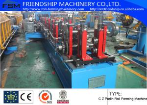 PLC Control Roofing Sheet C Z Purlin Roll Forming Machine 10-15m/Min