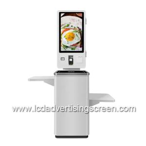 China Self Service TFT LCD Floor Standing Kiosk 1920x1080 With Folding Table on sale