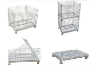 China 800kg Foldable Mesh Container , Galvanized Iron Wire Mesh For Warehouse / Workshop on sale