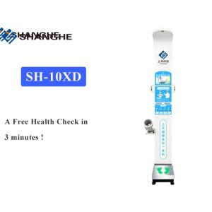 Ultrasonic Health Check Kiosk Automatically Calculating Body Height / Weight /
