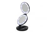 Round Tri Folding Travel Mirror, led magnifying mirror, travel lighted makeup
