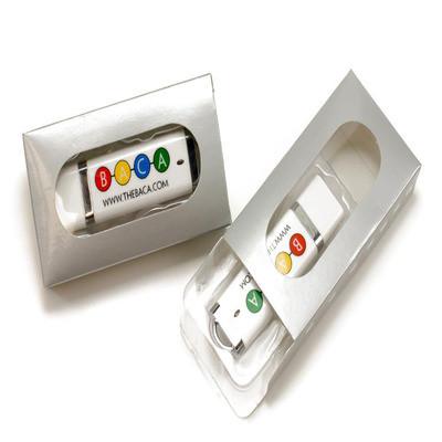 Quality custom USB flash disk color paper box  USB flash drive gift packaging box with window for sale