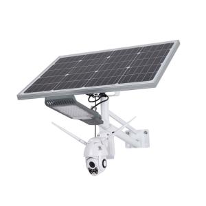 Light Grey Big Size Solar Panel Solar Powered LED Street Lights With Security Camera