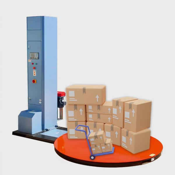 Quality Fully Automatic Horizontal Pallet Wrapping Machine Rotating Tray Packer Shrink Wrapper for sale
