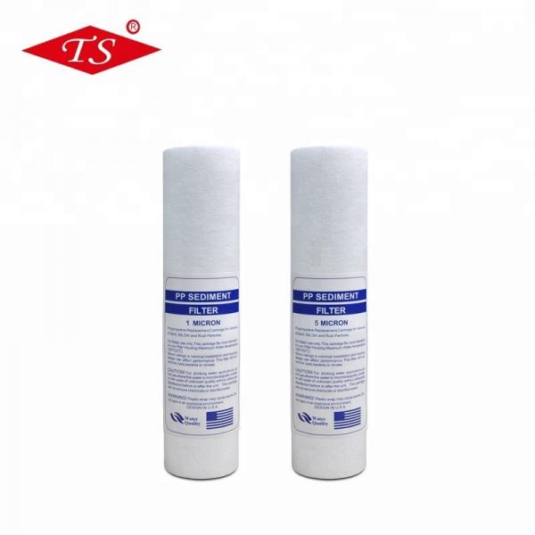 Quality Food Grade PP Melt Blown Water Cooler Filter Cartridges 10'' 1/5 Micron Filter Rate for sale
