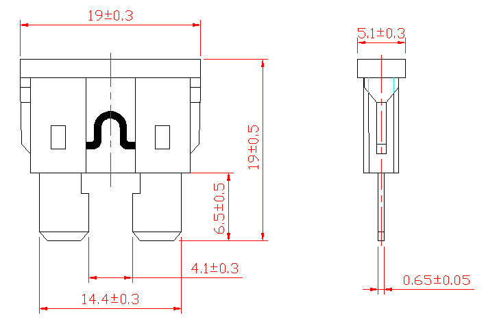 Medium Size Automotive Blade Fuses , 32VDC Car UL248 Blade Type Fuse