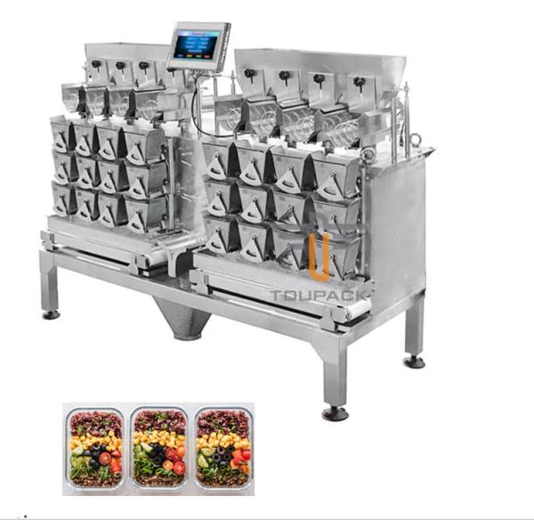 Quality Tri - Layer Hopper IP65 8 Head Linear Weighing Machine Sticky Food for sale