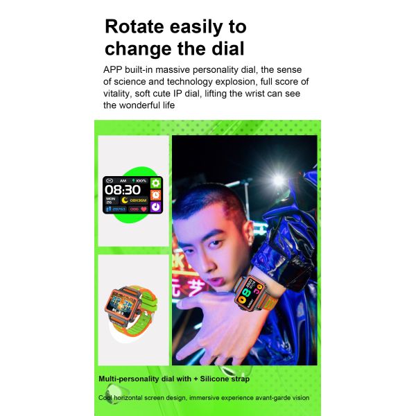 Multilingual Android Square Smart Watch Convenience Magnetic Charging