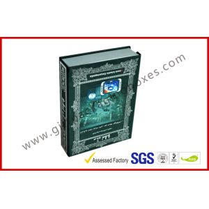 Customized Magnetic Book Electronics Packaging Boxes , Silver Foil Decorative Border