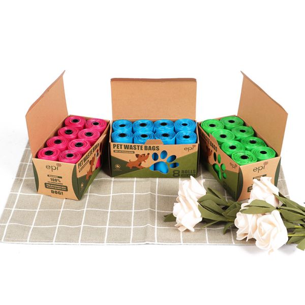 HDPE EPI D2W Eco Friendly Dog Waste Bags Customized Roll Design