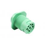 China Green Threaded Type 2 Amphenol 9 Pin J1939 Male Plug Connector with 9 Pins for sale