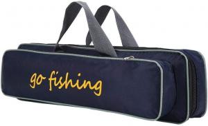 China Durable Canvas Fishing Rod & Reel Organizer Bag Travel Carry Case Bag- Holds 5 Poles & Tackle wholesale