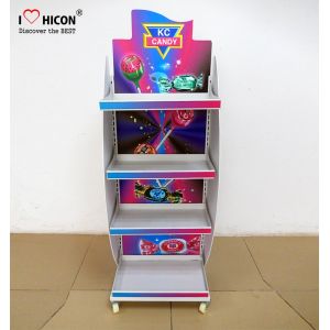 China Freestanding Candy Merchandising Metal Retail Display Stands With Powder Coating on sale China Freestanding Candy Merchandising Metal Retail Display Stands With Powder Coating on sale