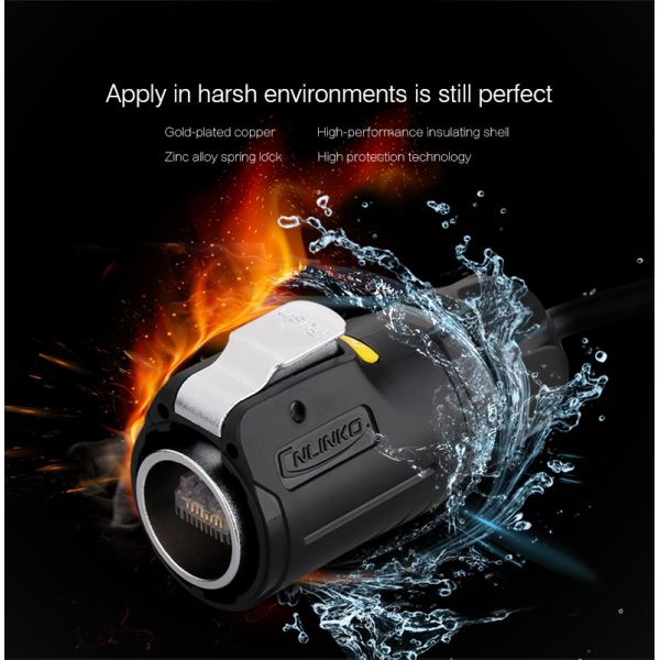Cnlinko LP24 RJ45 Waterproof Connector Internet LED Display 8P8C Connector Network CAT6 IP68 RJ45 Adapter Plug and Socket