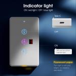 Tuya WiFi Fan Light Switch Type C with Timer and Voice Control, Compatible with