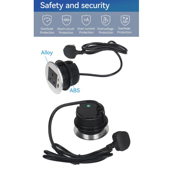 240v Table USB C Desk Grommet UK Power Socket Outlet UKCA Certified