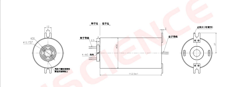 ISO Through Bore Slip Rings 35 Circuits 5A Insulation Resistance