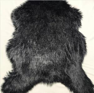 Soft Plush Faux Fur Rug Low Shed Classsic Black Luxury Long Pile Shag