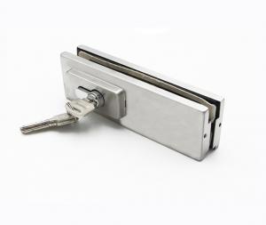 China Glass Door Clamp Patch Fitting Ss201 Bottom Door Lock With Keys wholesale