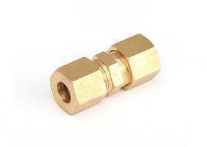 China Compression Tube Pipe Fitting Brass Straight Coupling OD Connector wholesale
