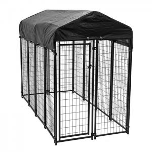 China 4x8x6 ft Outdoor Large Galvanized Welded Wire Dog Kennel With Cover on sale