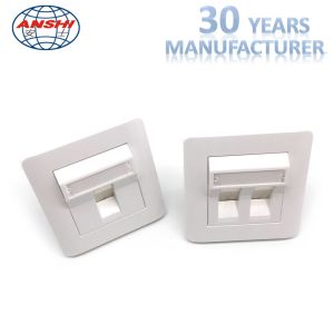 China RJ45 Network Face Plate 2 Port 86 Type Wall Face Plate For Telephone / Workstation on sale