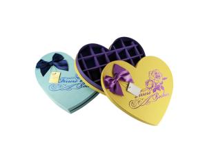 China Yellow Chocolate Presentation Boxes Heart Shaped Chocolate Box Funny Sweet Style on sale